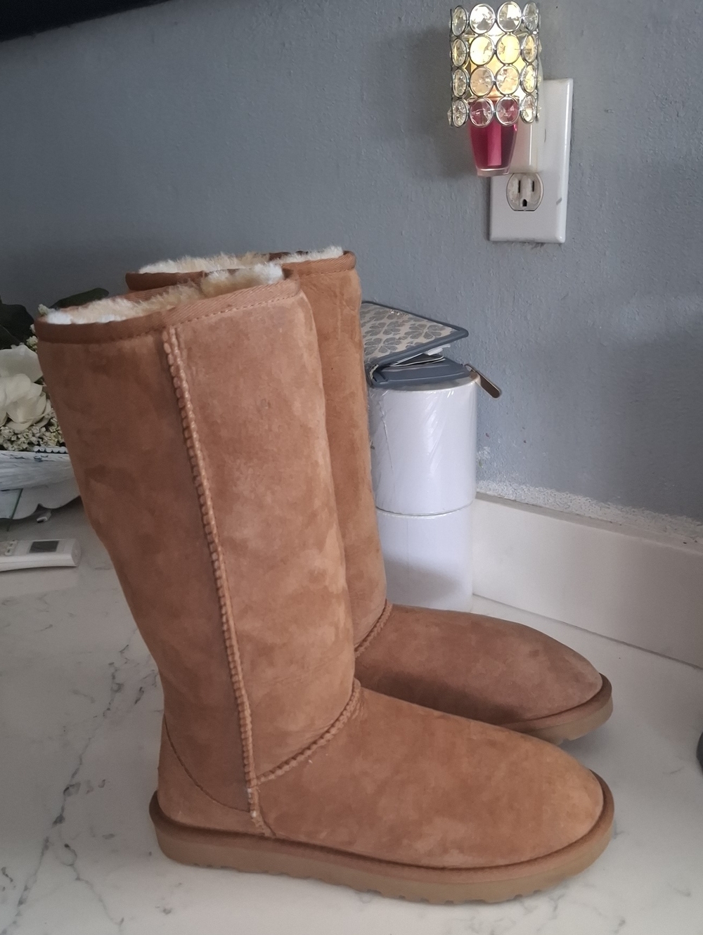 UGG Classic Tall Shearling-Lined Boot in Chestnut